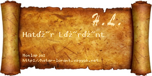 Határ Lóránt névjegykártya